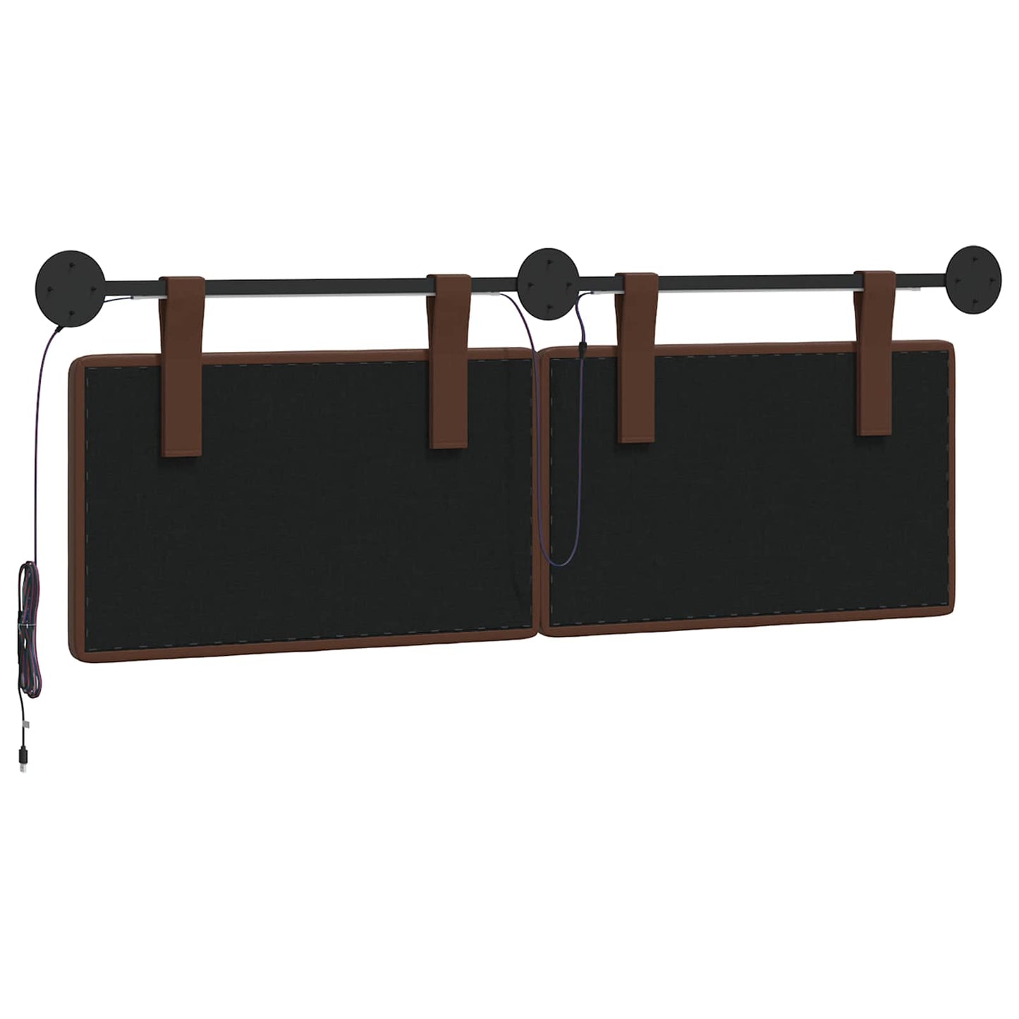 Hangend hoofdbord Met LED-verlichting Bruin Kunstleer