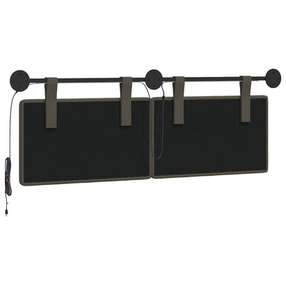 Hangend hoofdbord Met LED-verlichting Grijs Kunstleer