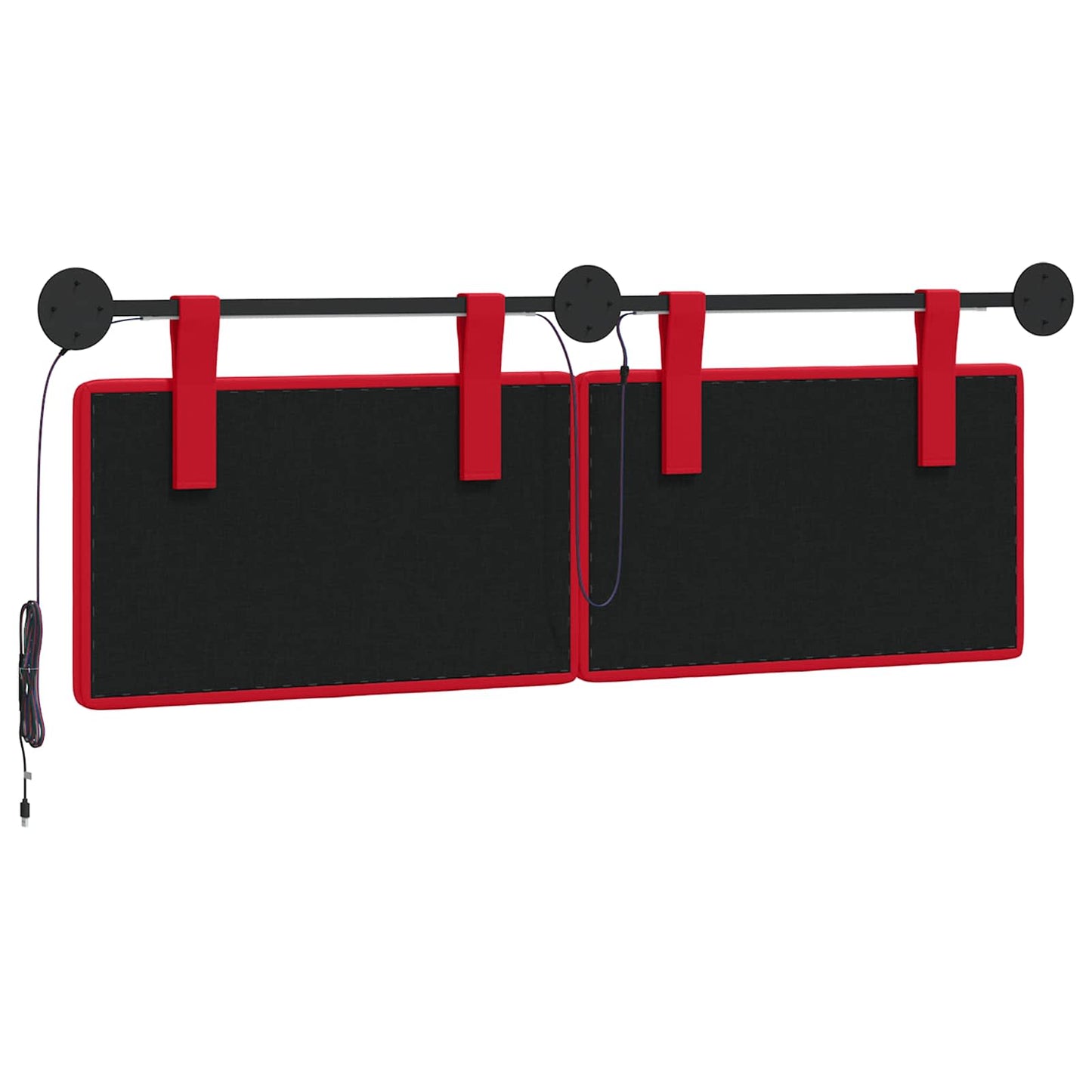 Hangend hoofdbord Met LED-verlichting Rood Kunstleer