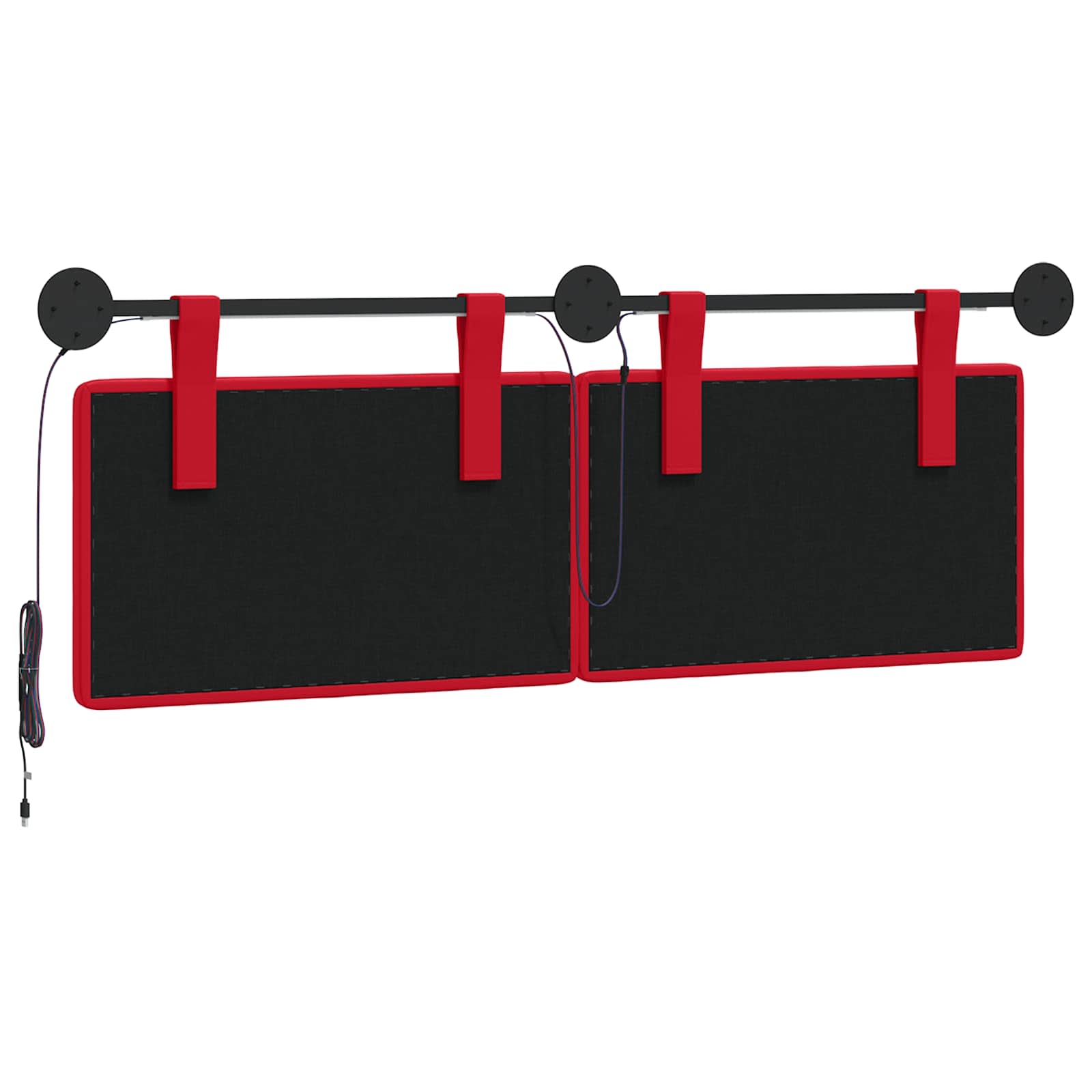 Hangend hoofdbord Met LED-verlichting Rood Kunstleer