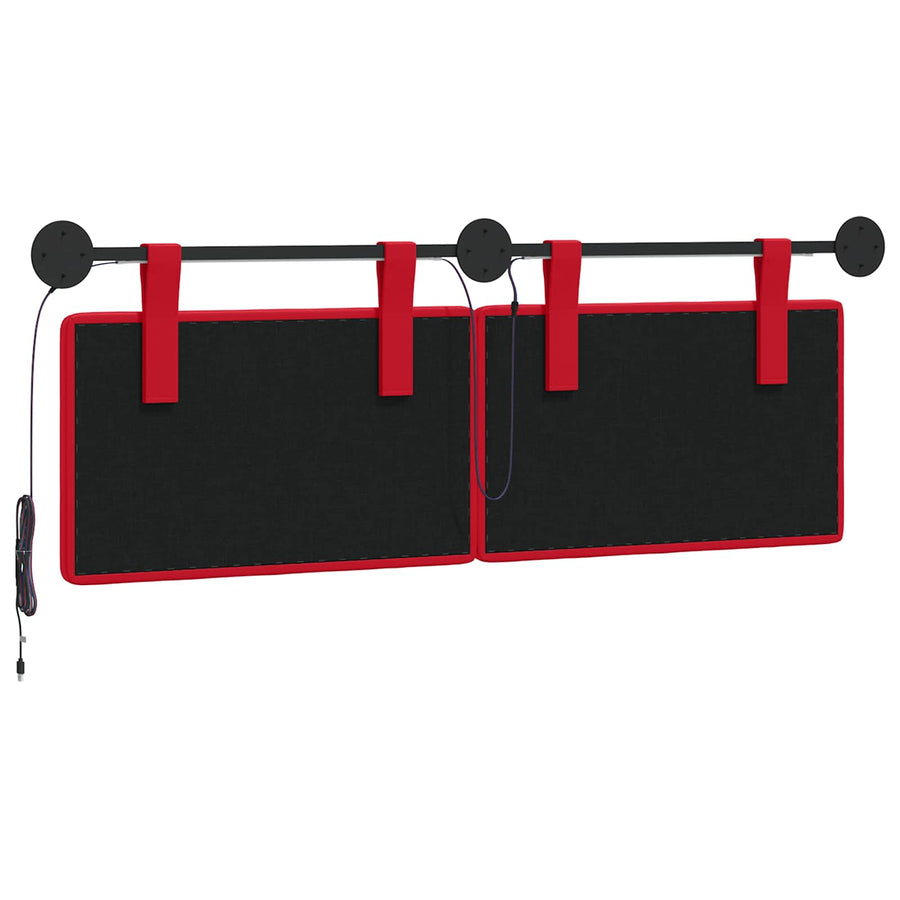 Hangend hoofdbord Met LED-verlichting Rood Kunstleer