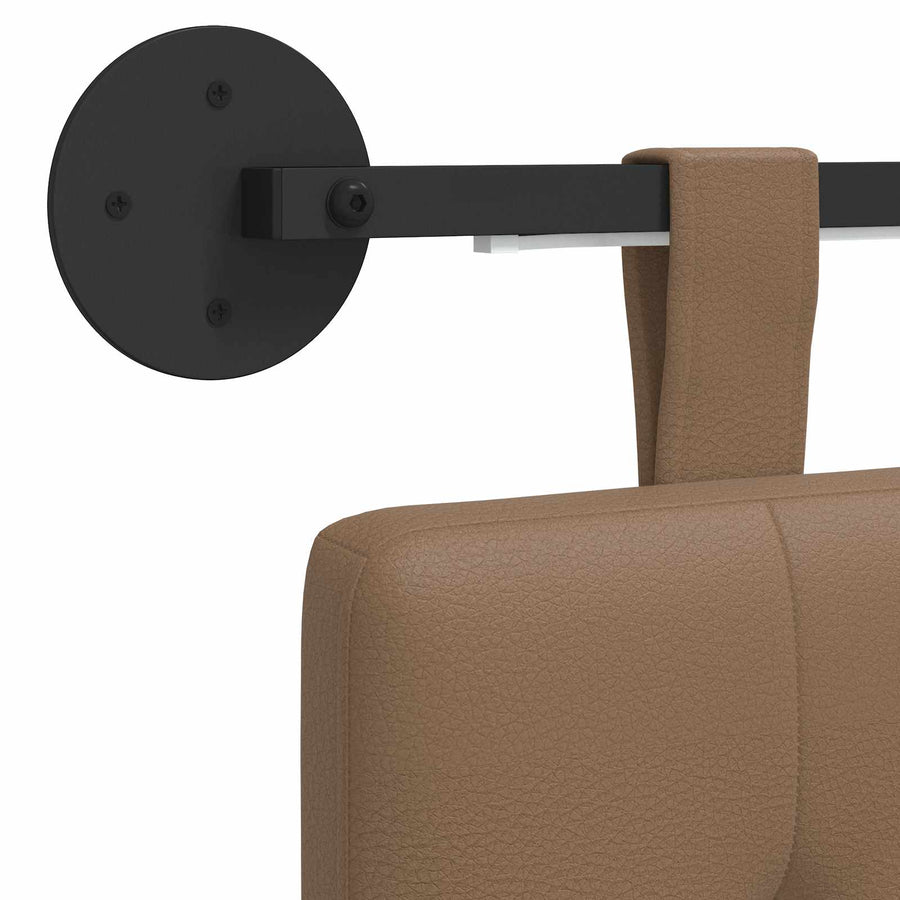 Hangend hoofdbord Met LED-verlichting Cappuccino Kunstleer
