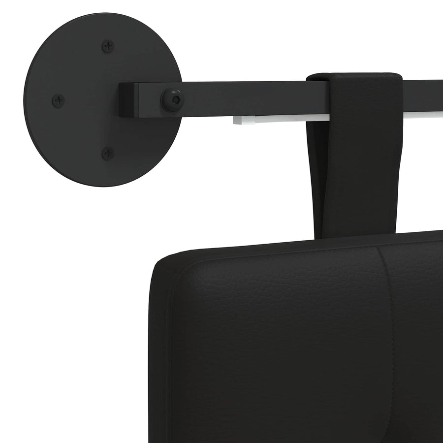 Hangend hoofdbord Met LED-verlichting Zwart Kunstleer