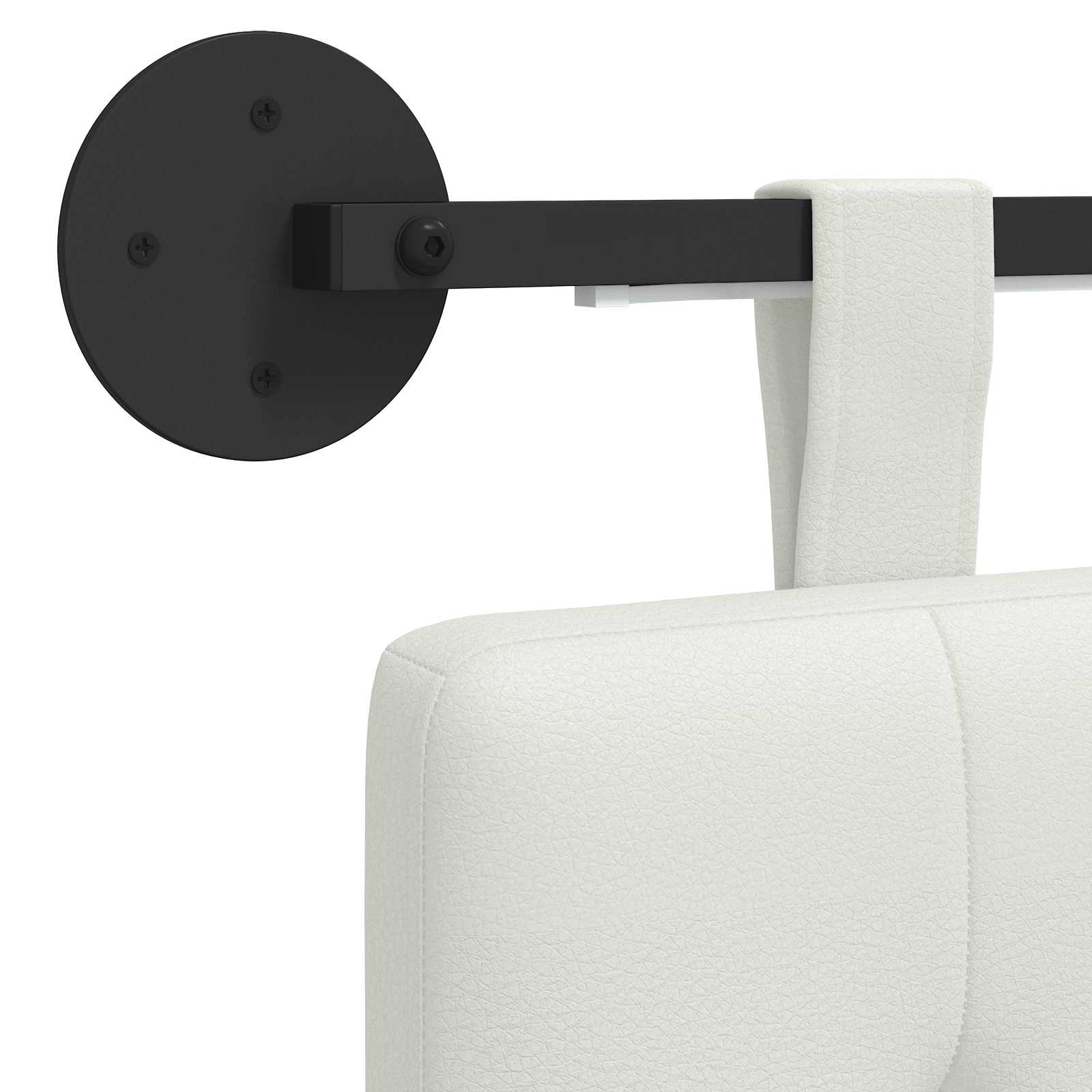Hangend hoofdbord Met LED-verlichting Wit Kunstleer