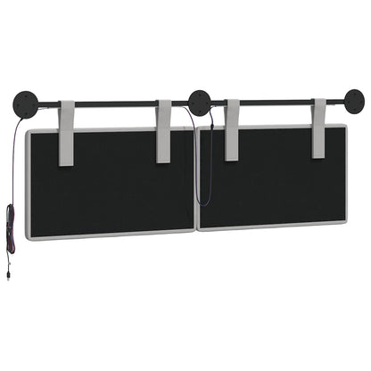 Hangend hoofdbord Met LED-verlichting Wolkengrijs Stof