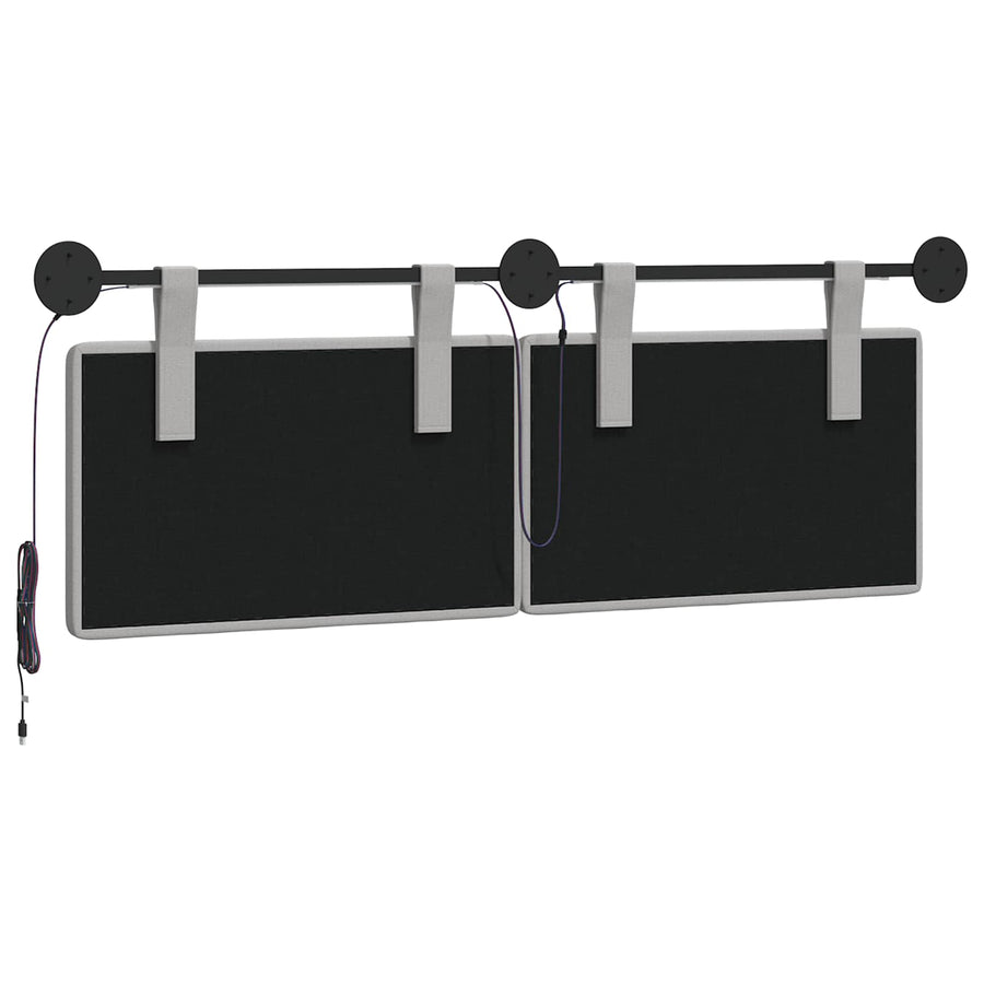 Hangend hoofdbord Met LED-verlichting Wolkengrijs Stof