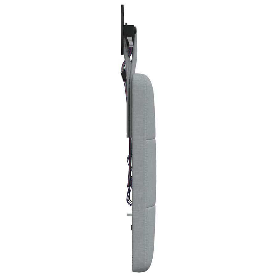 Hangend hoofdbord Met LED-verlichting Lichtgrijs Stof