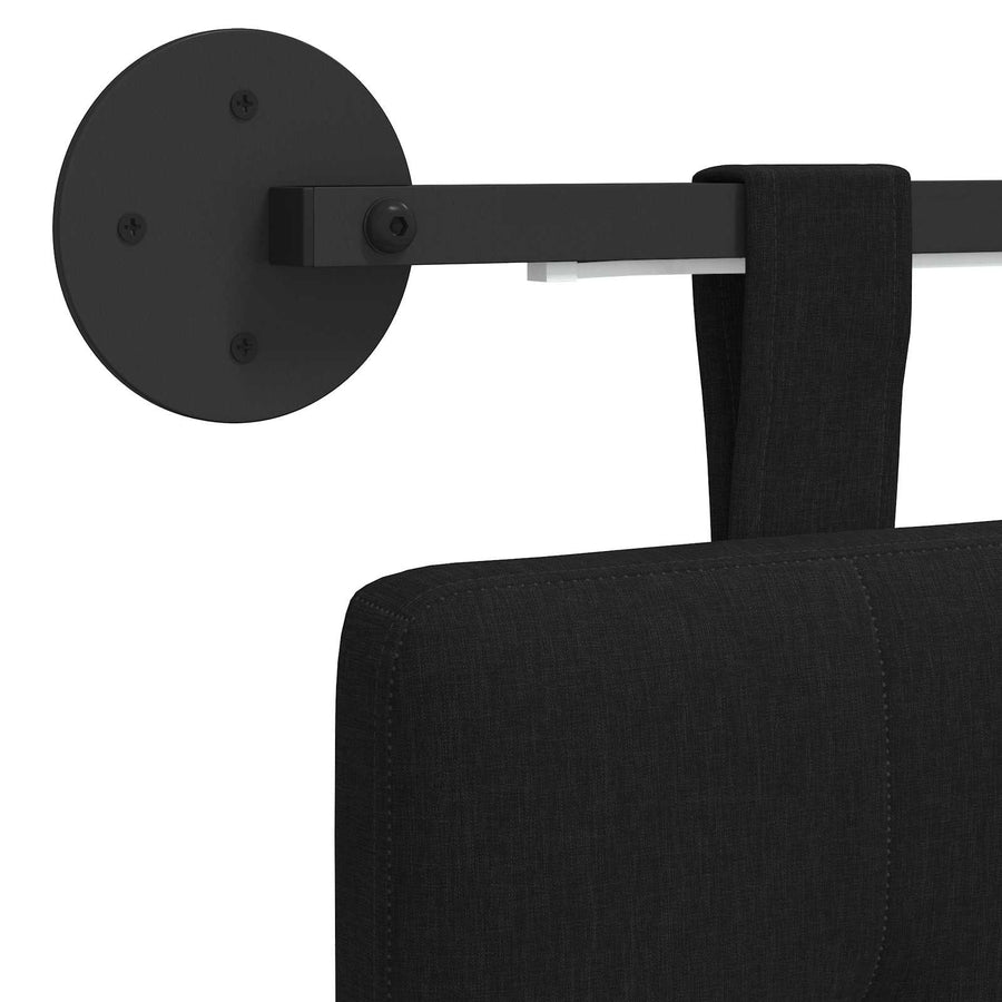 Hangend hoofdbord Met LED-verlichting Zwart Stof