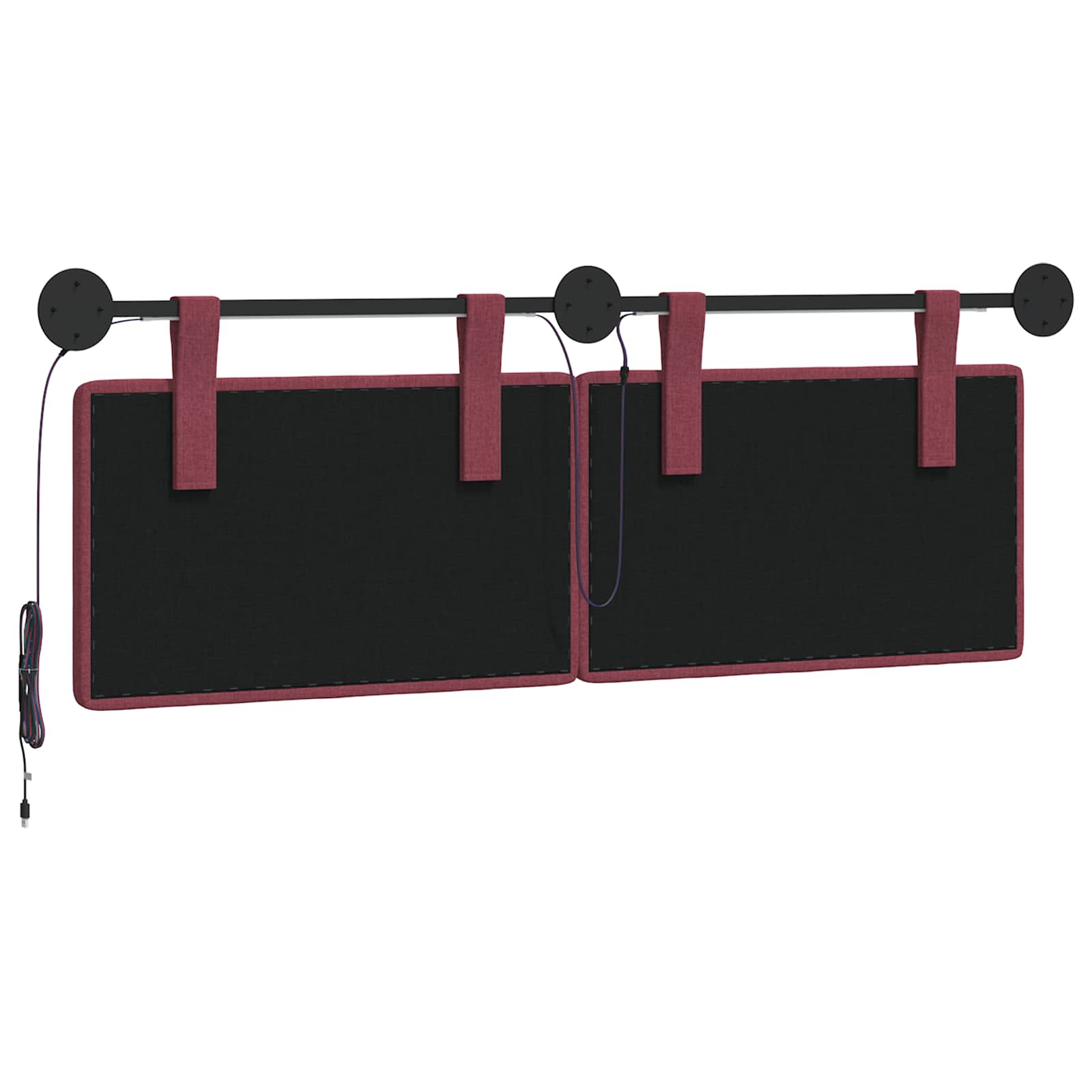 Hangend hoofdbord Met LED-verlichting Wijnrood Stof
