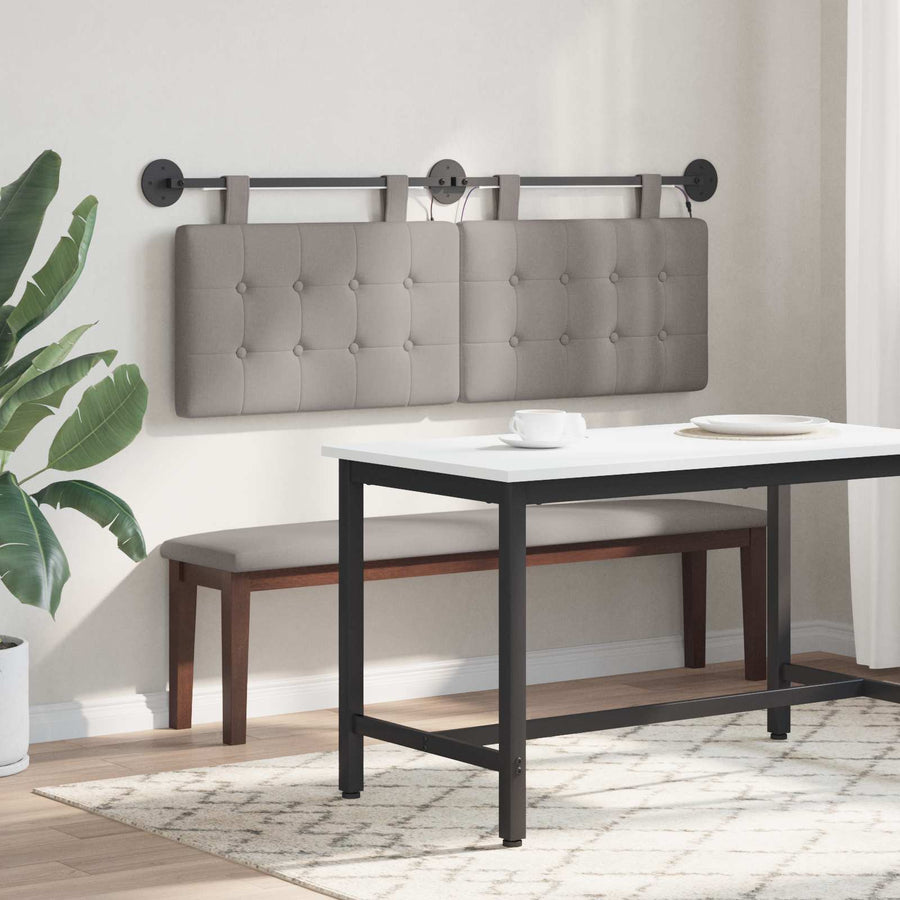 Hangend hoofdbord Met LED-verlichting Taupe Stof