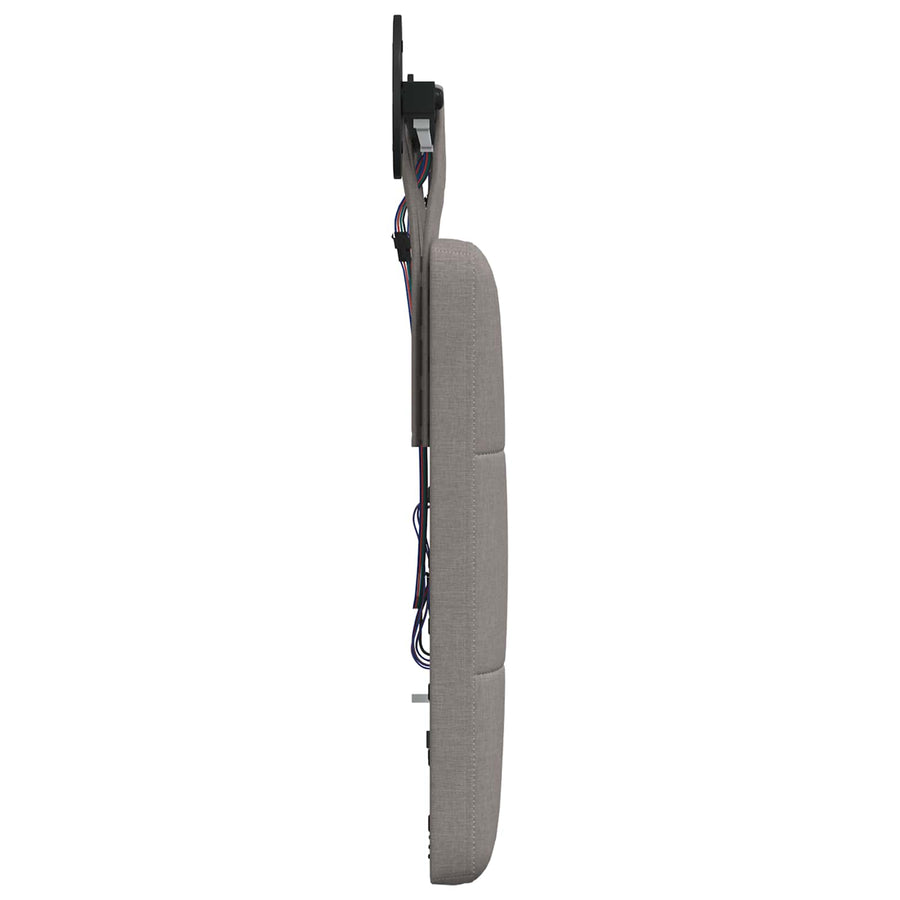 Hangend hoofdbord Met LED-verlichting Taupe Stof