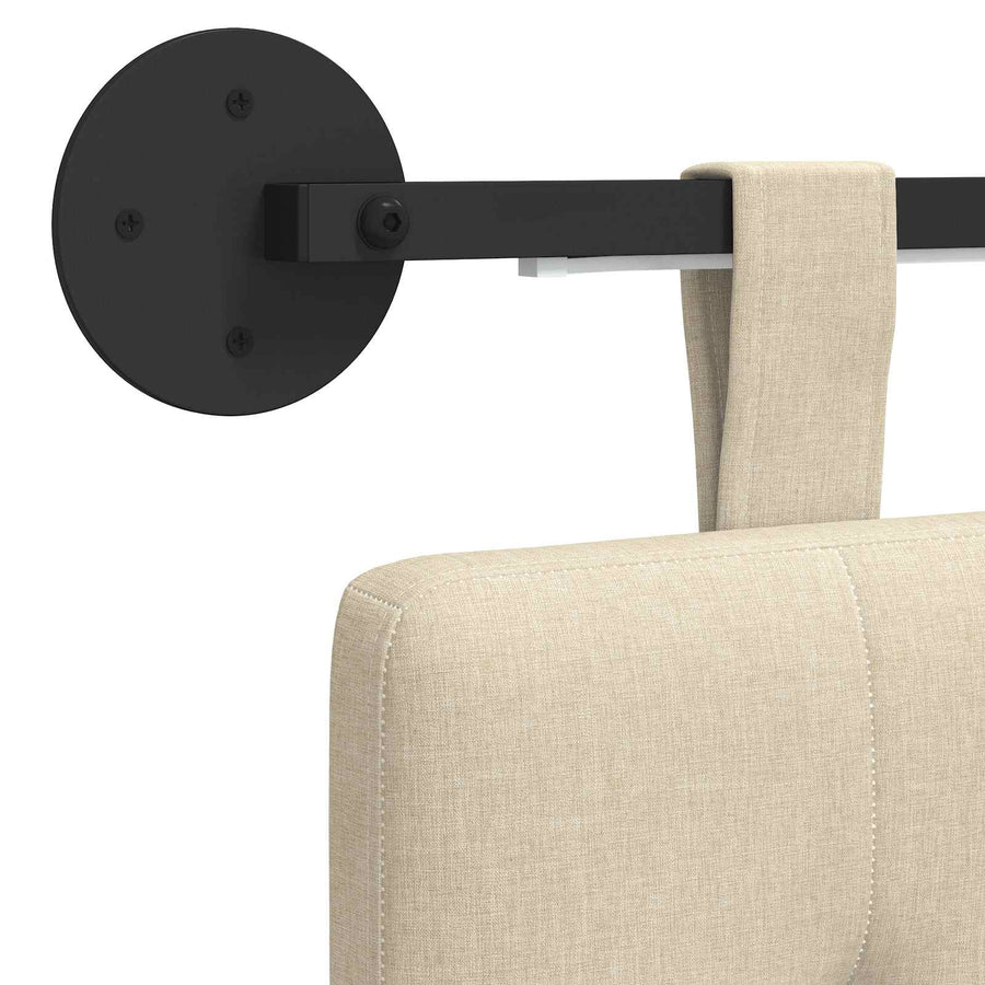 Hangend hoofdbord Met LED-verlichting Crèmekleurig Stof