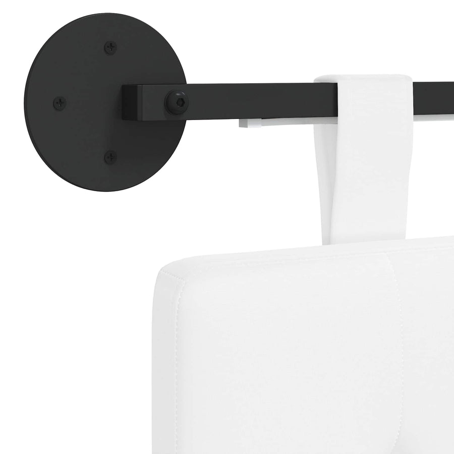 Hangend hoofdbord Met LED-verlichting Wit Stof