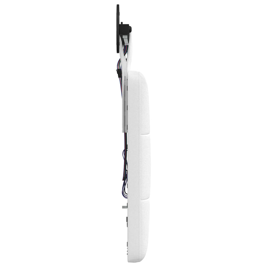 Hangend hoofdbord Met LED-verlichting Wit Stof