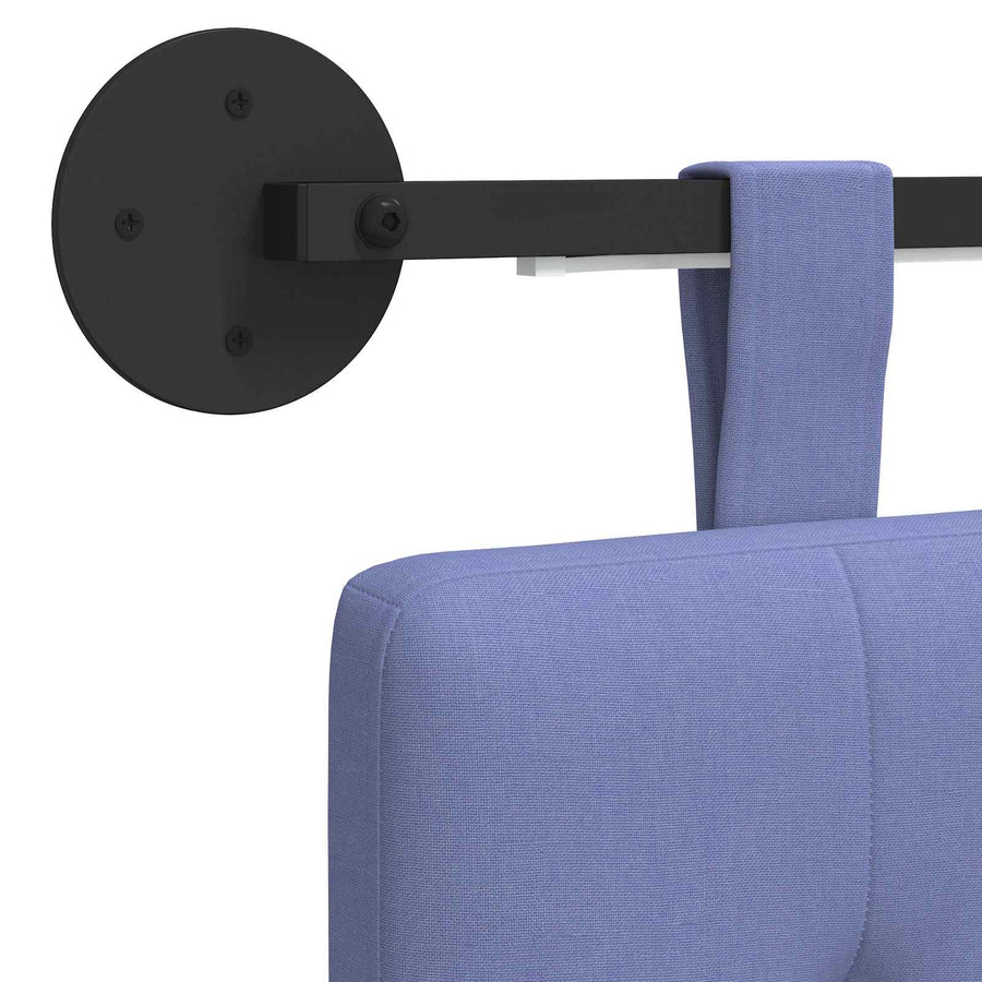Hangend hoofdbord Met LED-verlichting Jeans Blauw Stof