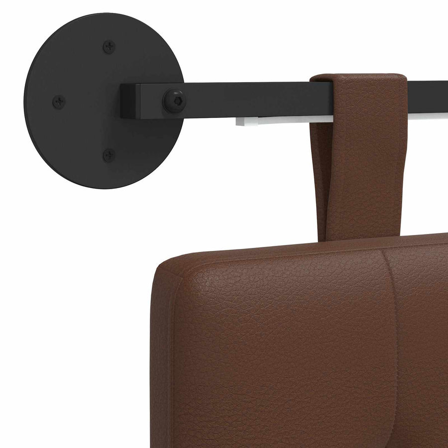 Hangend hoofdbord Met LED-verlichting Bruin Kunstleer