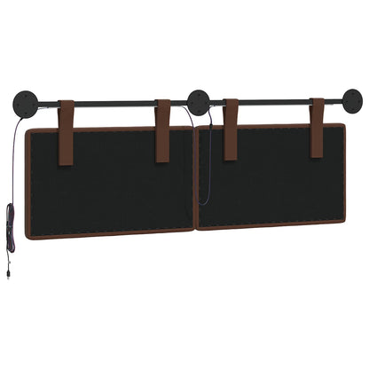 Hangend hoofdbord Met LED-verlichting Bruin Kunstleer