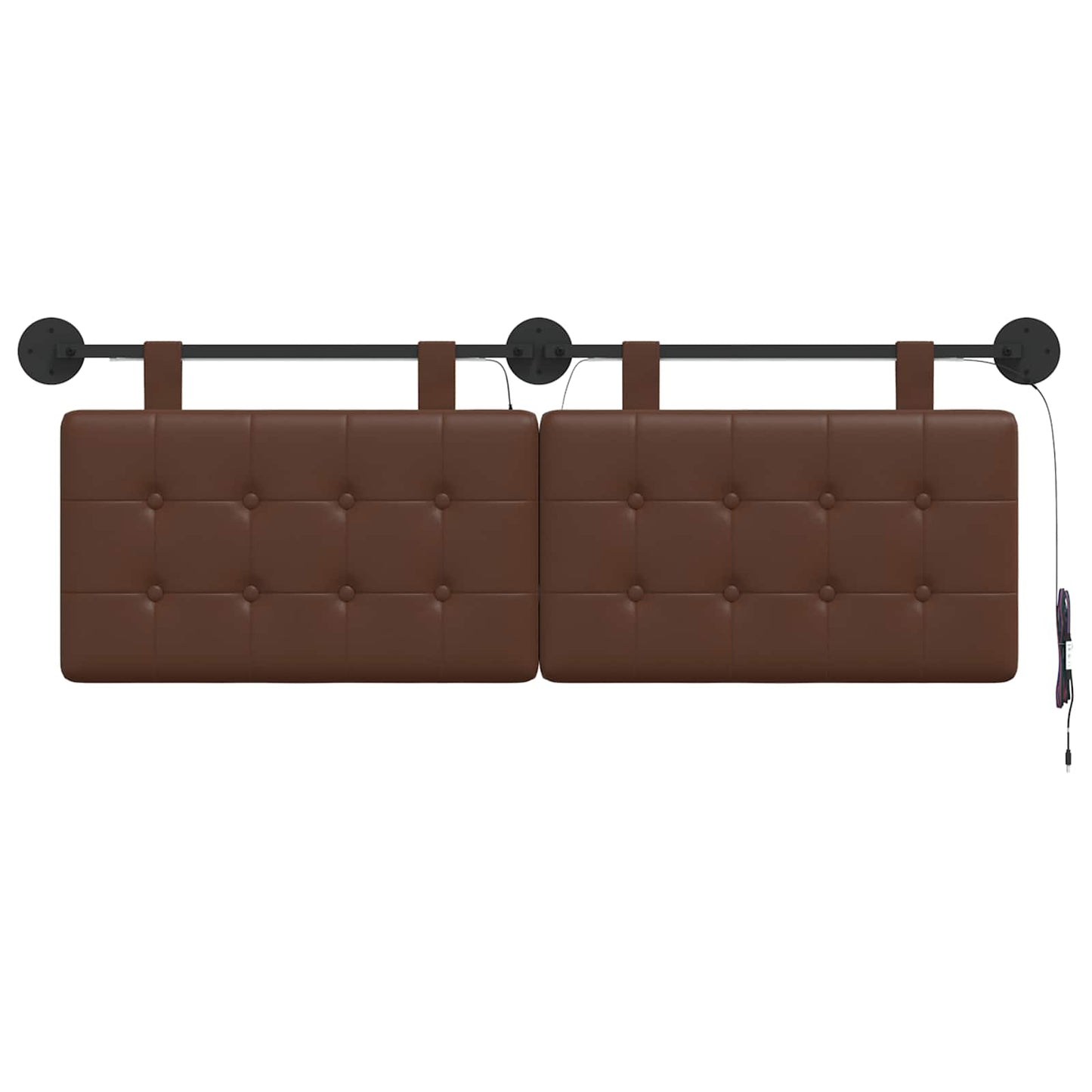 Hangend hoofdbord Met LED-verlichting Bruin Kunstleer
