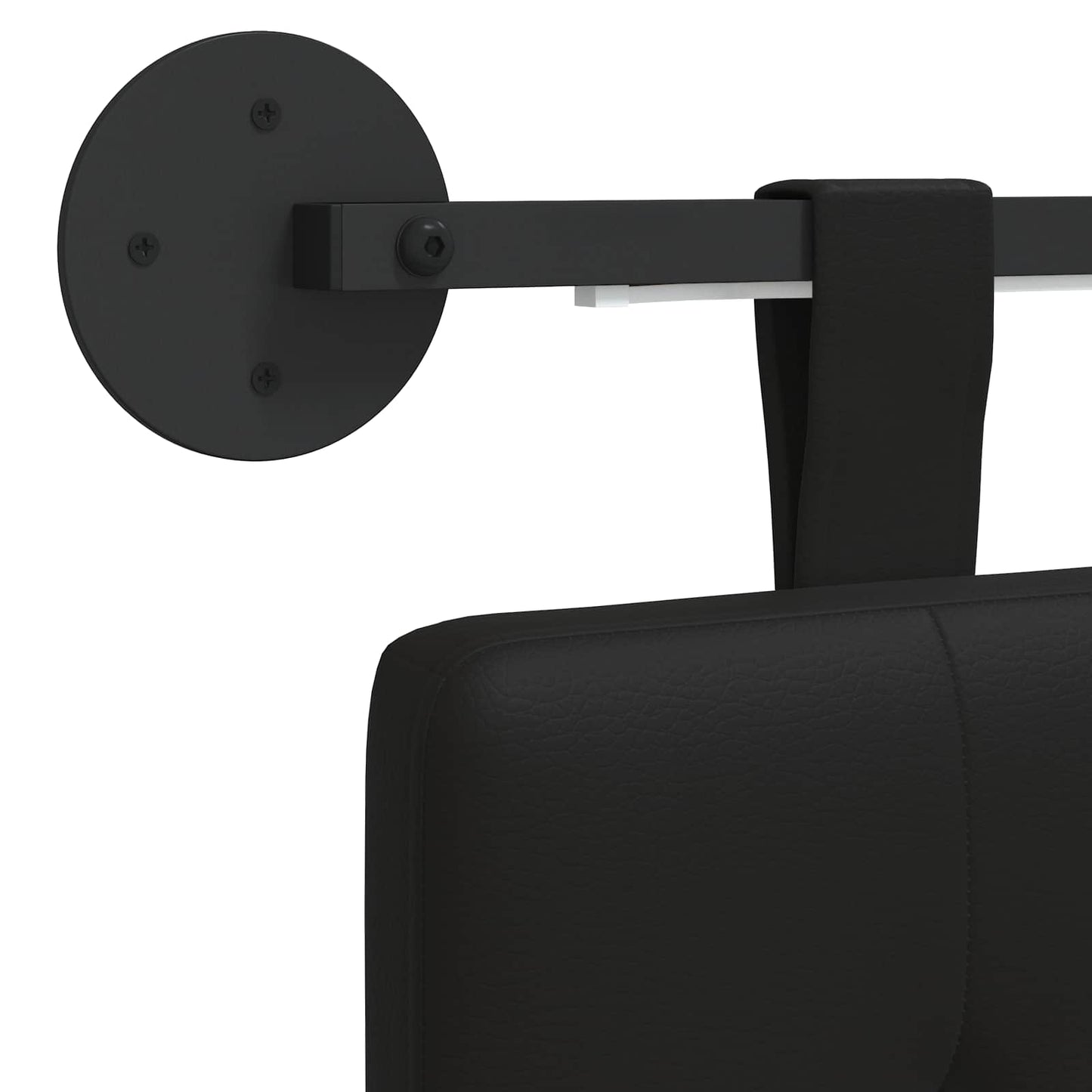 Hangend hoofdbord Met LED-verlichting Zwart Kunstleer