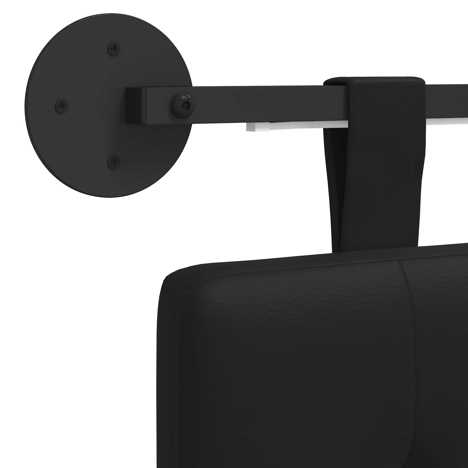 Hangend hoofdbord Met LED-verlichting Zwart Kunstleer