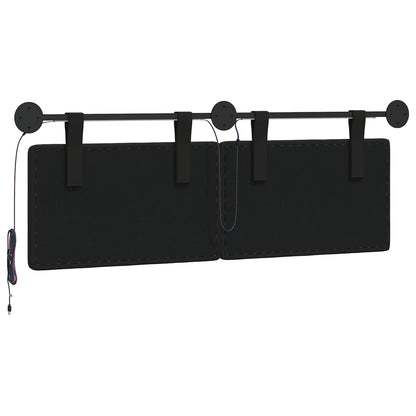 Hangend hoofdbord Met LED-verlichting Zwart Kunstleer