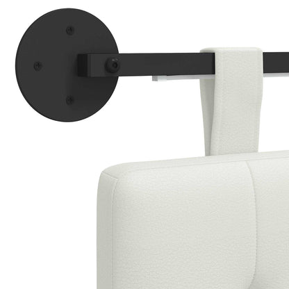 Hangend hoofdbord Met LED-verlichting Wit Kunstleer