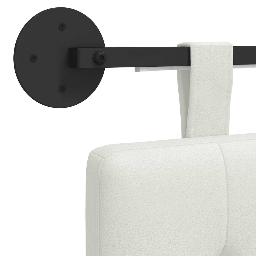 Hangend hoofdbord Met LED-verlichting Wit Kunstleer