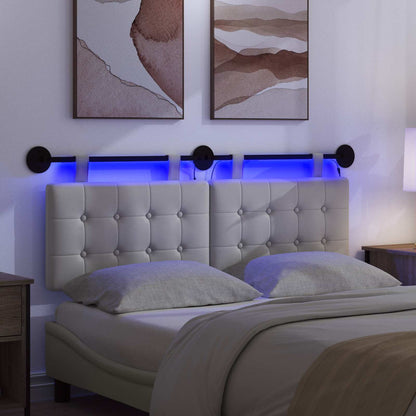 Hangend hoofdbord Met LED-verlichting Wit Kunstleer