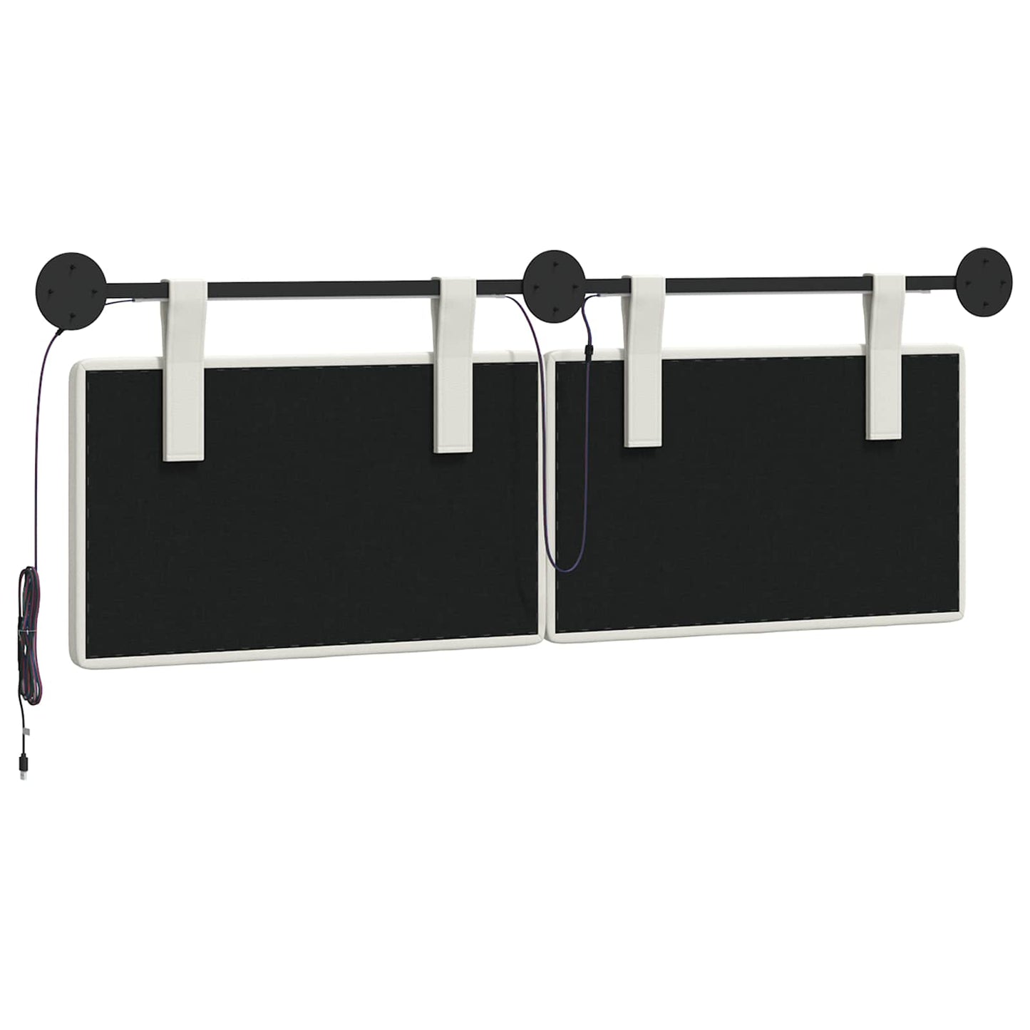Hangend hoofdbord Met LED-verlichting Wit Kunstleer