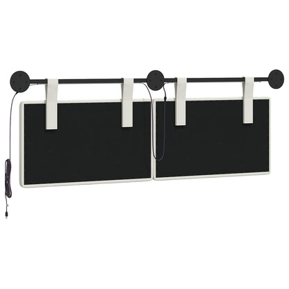 Hangend hoofdbord Met LED-verlichting Wit Kunstleer