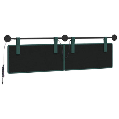 Hangend hoofdbord Met LED-verlichting Donkergroen Stof