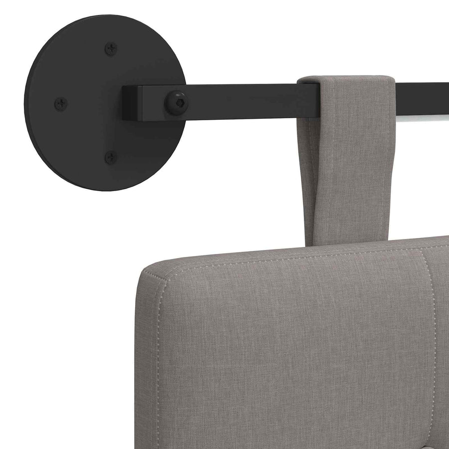 Hangend hoofdbord Met LED-verlichting Taupe Stof