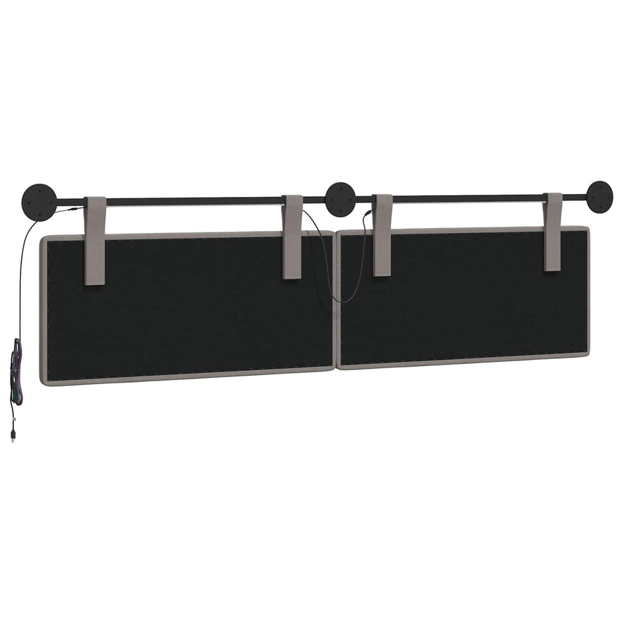 Hangend hoofdbord Met LED-verlichting Taupe Stof