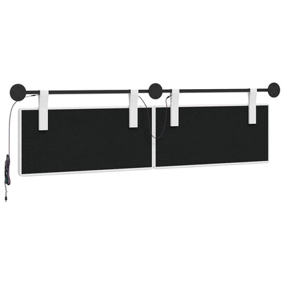 Hangend hoofdbord Met LED-verlichting Wit Stof