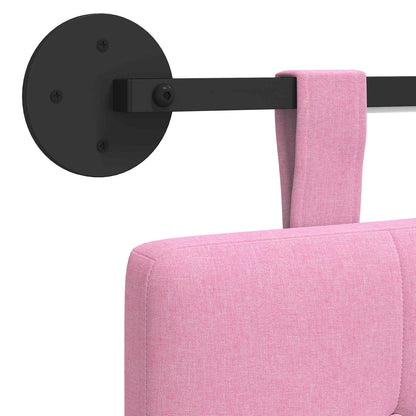 Hangend hoofdbord Met LED-verlichting Roze Stof
