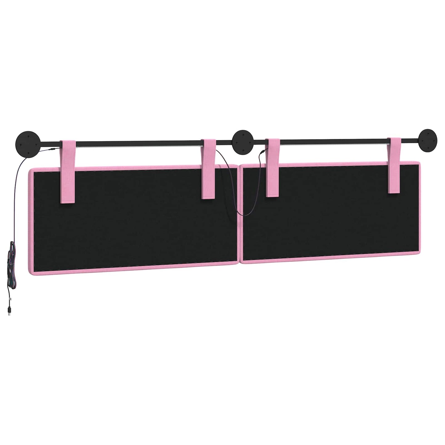 Hangend hoofdbord Met LED-verlichting Roze Stof