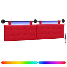 Hangend hoofdbord Met LED-verlichting Rood Kunstleer