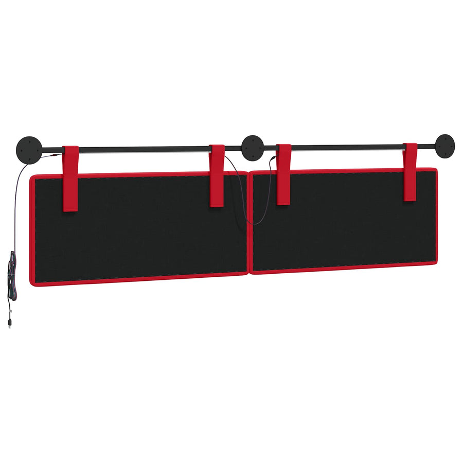 Hangend hoofdbord Met LED-verlichting Rood Kunstleer