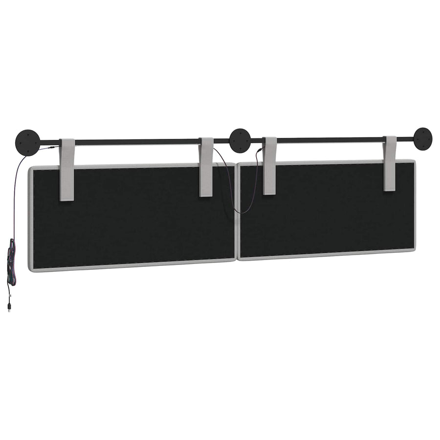 Hangend hoofdbord Met LED-verlichting Wolkengrijs Stof