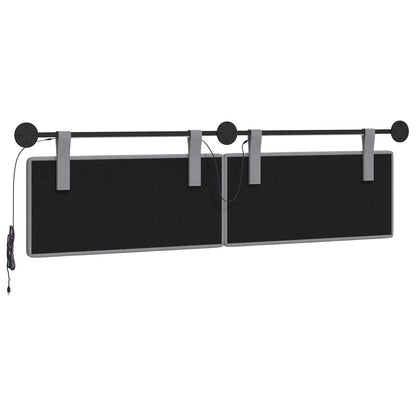 Hangend hoofdbord Met LED-verlichting Lichtgrijs Stof