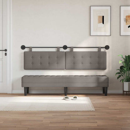 Hangend hoofdbord Met LED-verlichting Taupe Stof