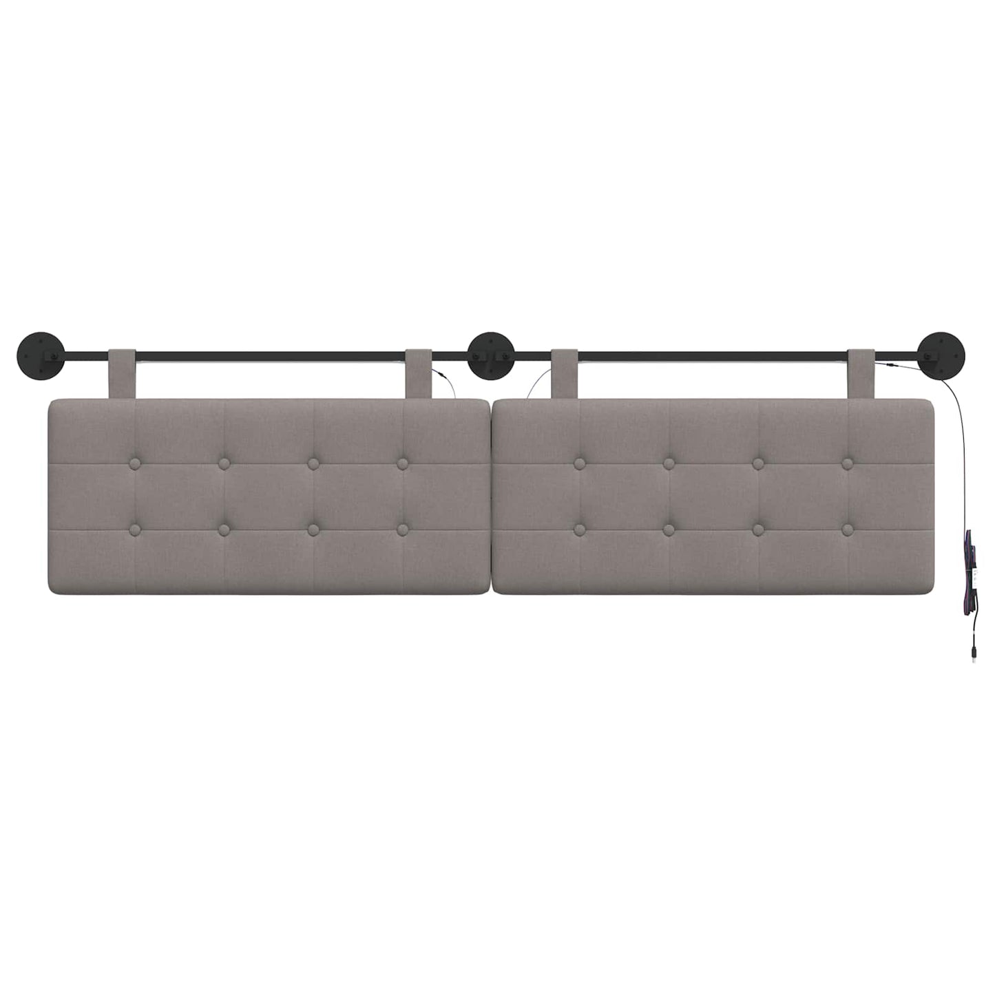 Hangend hoofdbord Met LED-verlichting Taupe Stof
