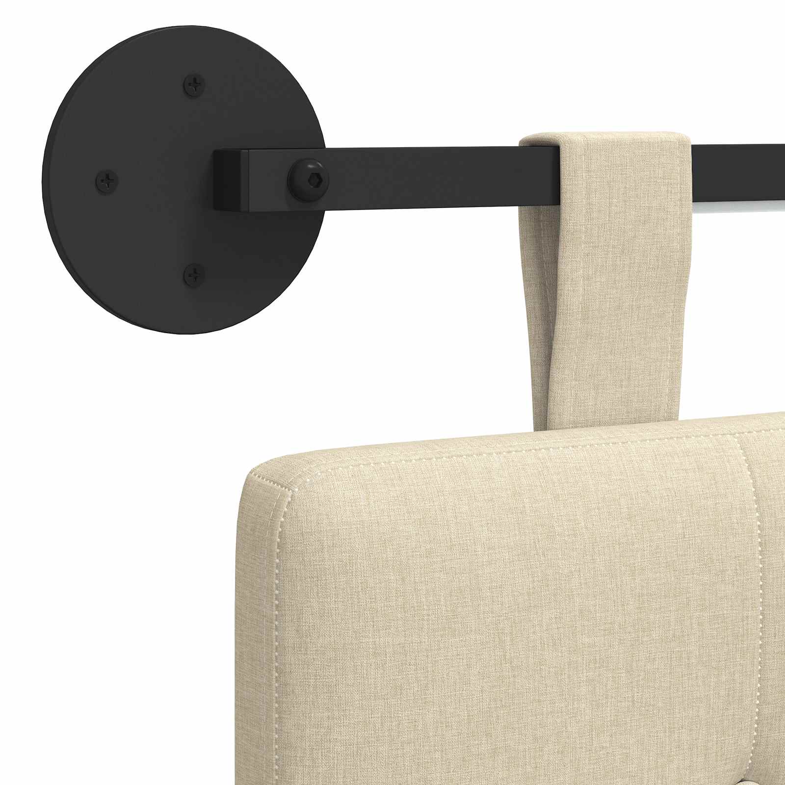 Hangend hoofdbord Met LED-verlichting Crèmekleurig Stof