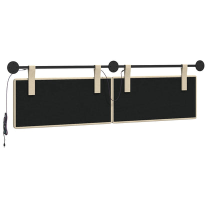 Hangend hoofdbord Met LED-verlichting Crèmekleurig Stof