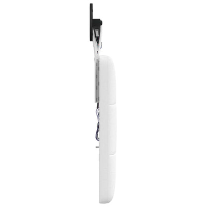 Hangend hoofdbord Met LED-verlichting Wit Stof