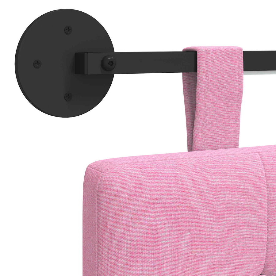 Hangend hoofdbord Met LED-verlichting Roze Stof