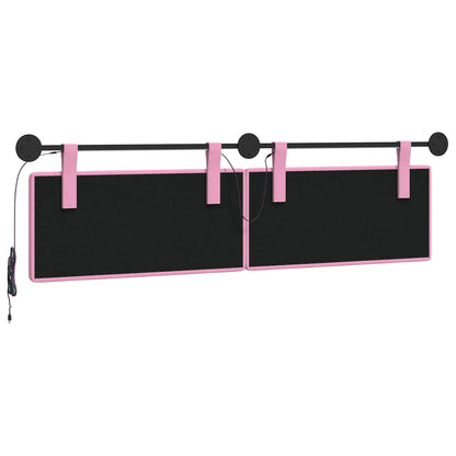 Hangend hoofdbord Met LED-verlichting Roze Stof