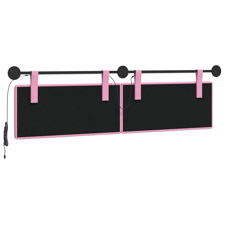 Hangend hoofdbord Met LED-verlichting Roze Stof