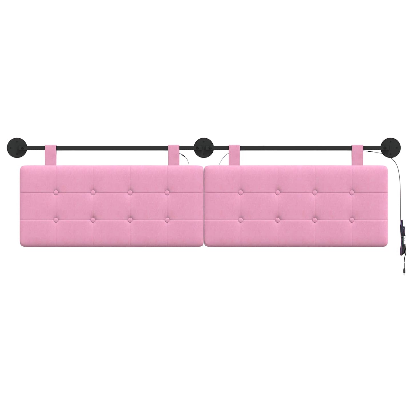 Hangend hoofdbord Met LED-verlichting Roze Stof