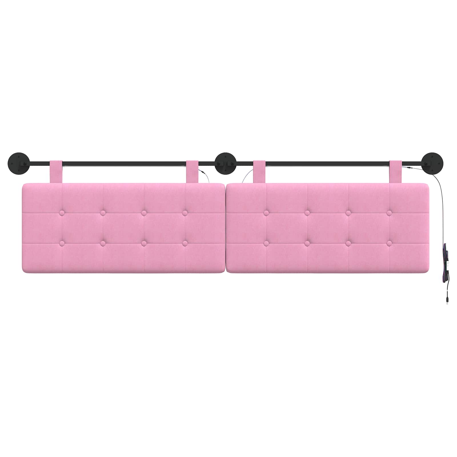 Hangend hoofdbord Met LED-verlichting Roze Stof